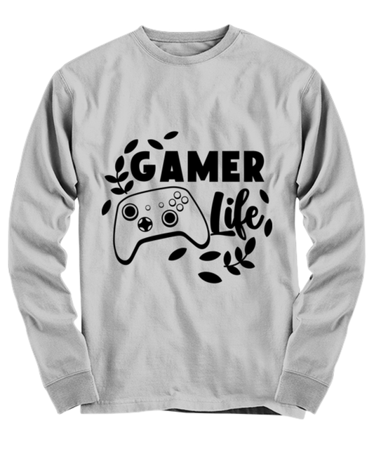 Gamer life , ash Long Sleeve Tee. Model 60077