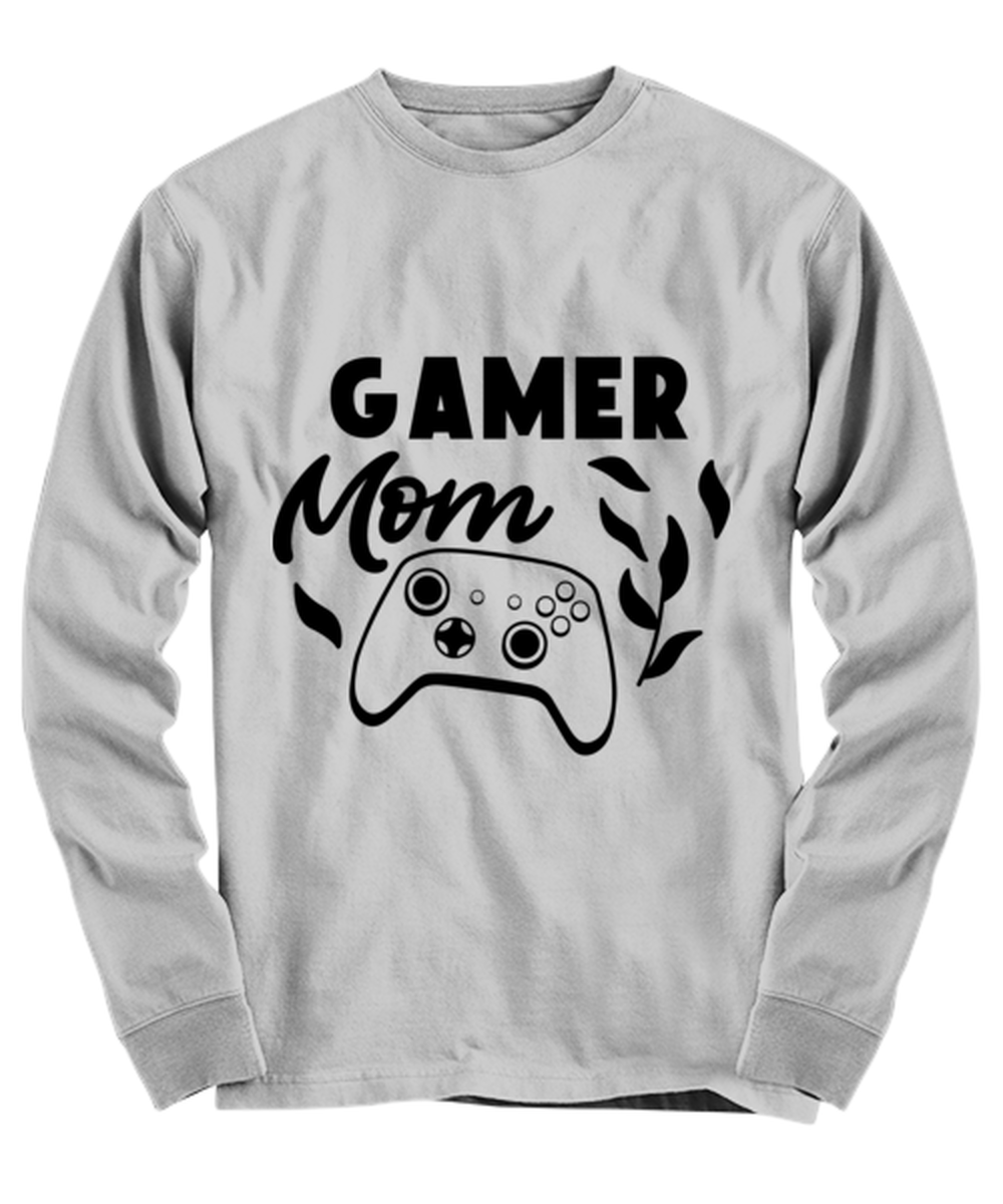 Gamer Mom , ash Long Sleeve Tee. Model 60077
