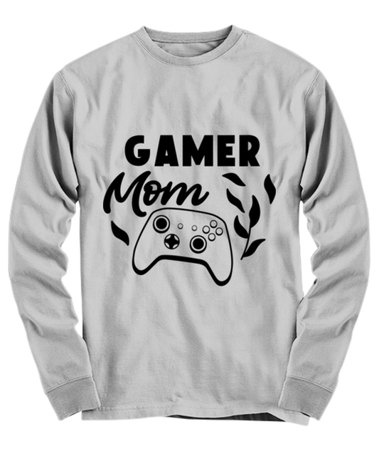 Gamer Mom , ash Long Sleeve Tee. Model 60077