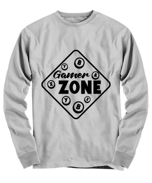 Gamer zone , ash Long Sleeve Tee. Model 60077