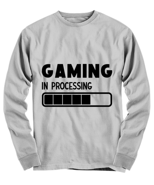 Gaming in processing , ash Long Sleeve Tee. Model 60077