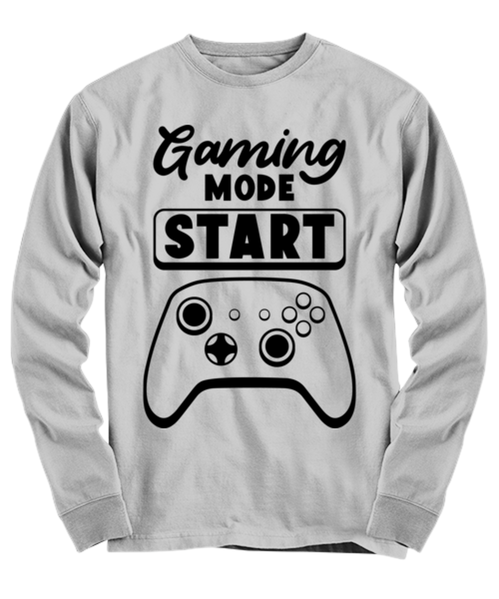 Gaming mode start , ash Long Sleeve Tee. Model 60077