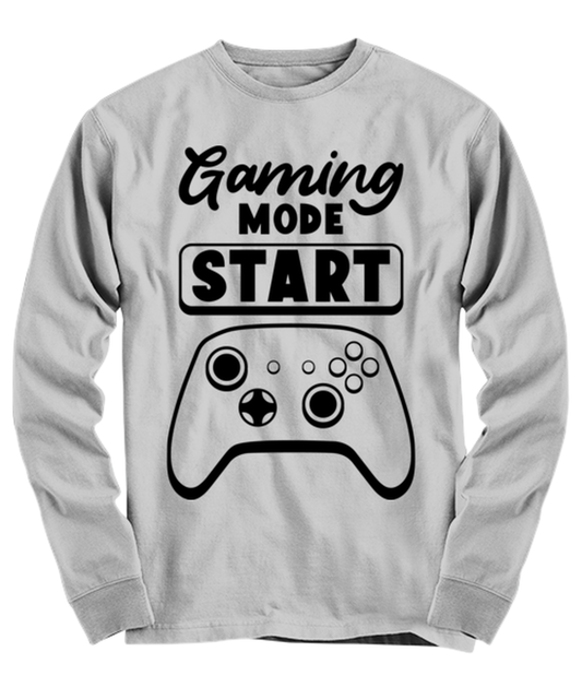 Gaming mode start , ash Long Sleeve Tee. Model 60077