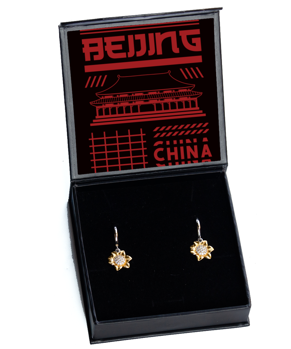 Beijing,  Sunflower Earrings. Model 60083