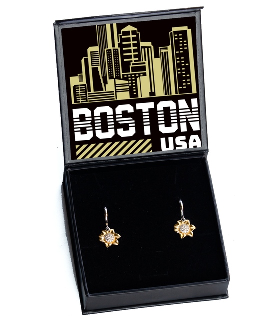 Boston,  Sunflower Earrings. Model 60083