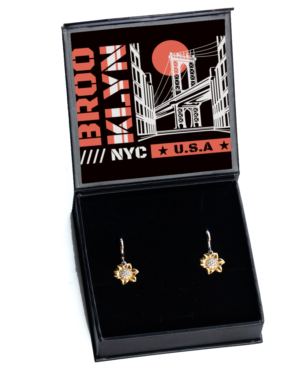 Brooklyn,  Sunflower Earrings. Model 60083