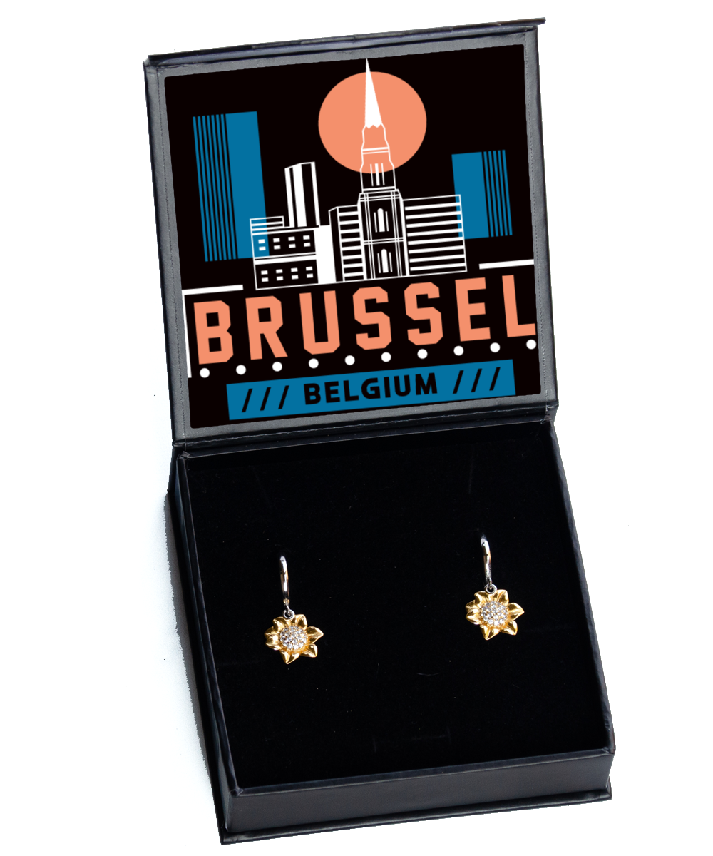 Brussel,  Sunflower Earrings. Model 60083
