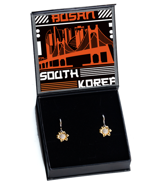 Busan,  Sunflower Earrings. Model 60083