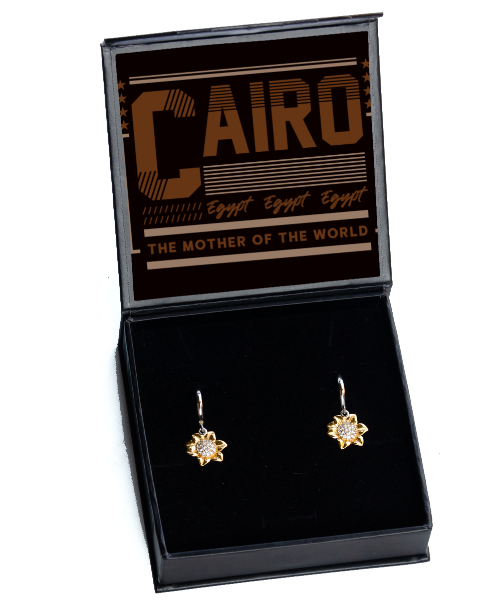 Cairo,  Sunflower Earrings. Model 60083