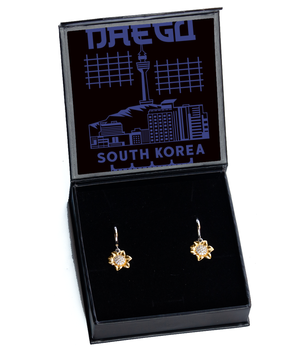 Daegu,  Sunflower Earrings. Model 60083