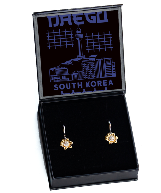 Daegu,  Sunflower Earrings. Model 60083