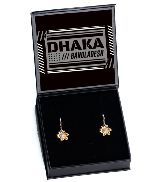 Dhaka,  Sunflower Earrings. Model 60083
