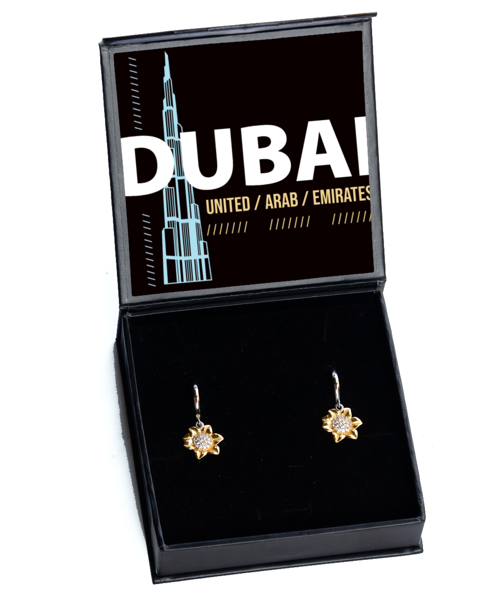 Dubai,  Sunflower Earrings. Model 60083