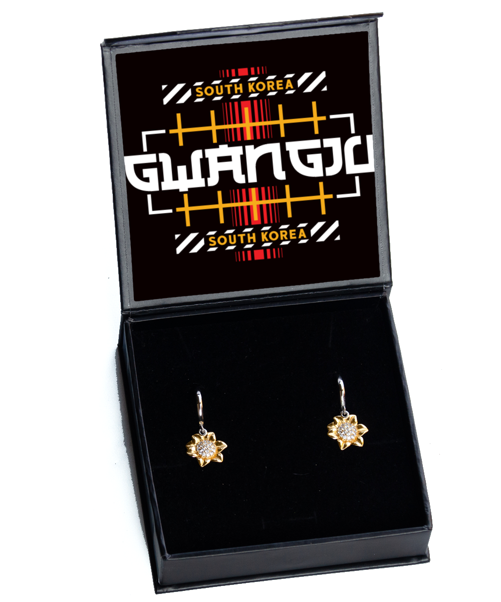 Gwangju,  Sunflower Earrings. Model 60083