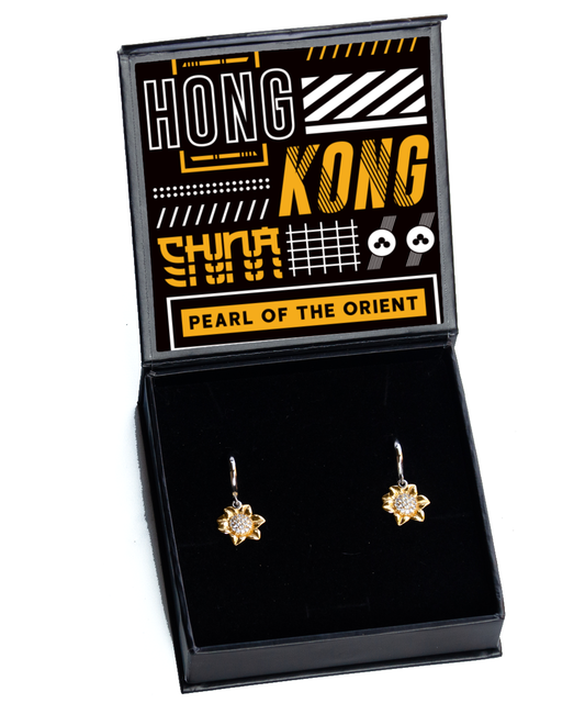Hong Kong,  Sunflower Earrings. Model 60083