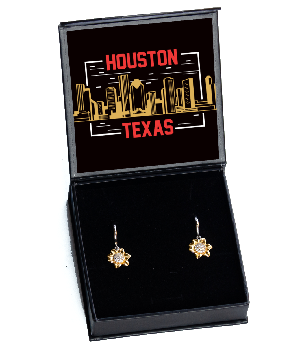 Houston,  Sunflower Earrings. Model 60083