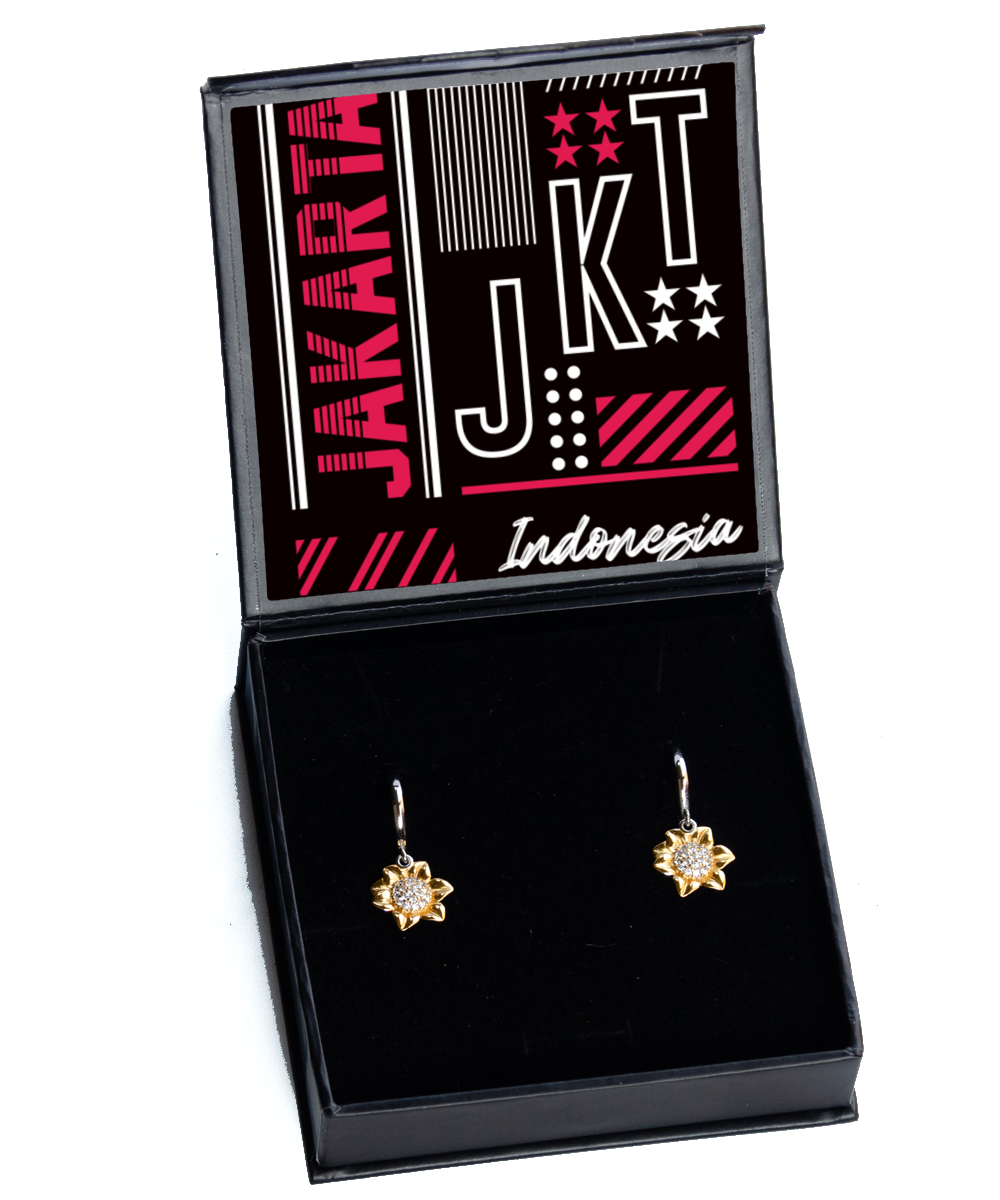 Jakarta,  Sunflower Earrings. Model 60083