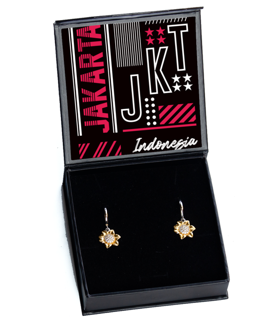 Jakarta,  Sunflower Earrings. Model 60083