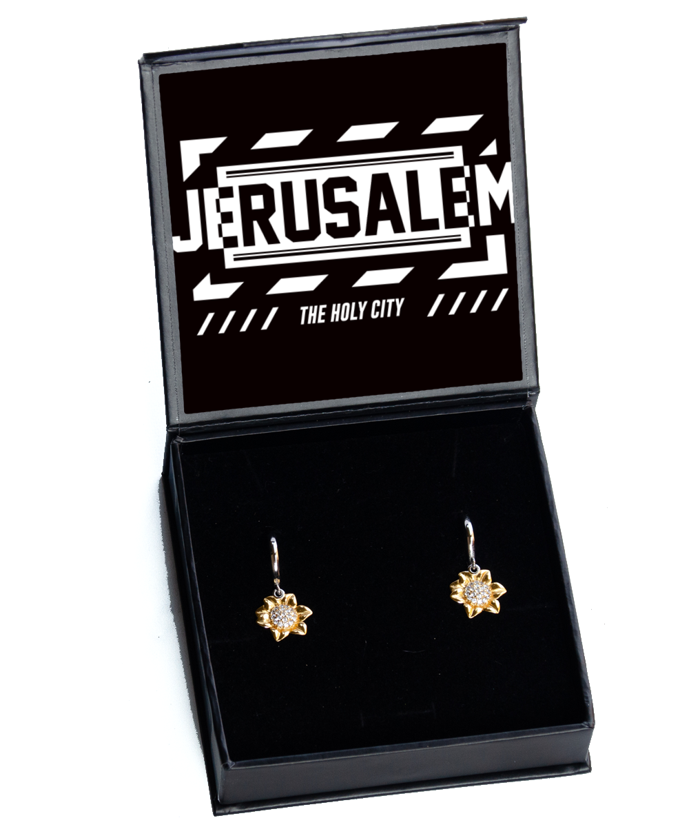 Jerusalem,  Sunflower Earrings. Model 60083