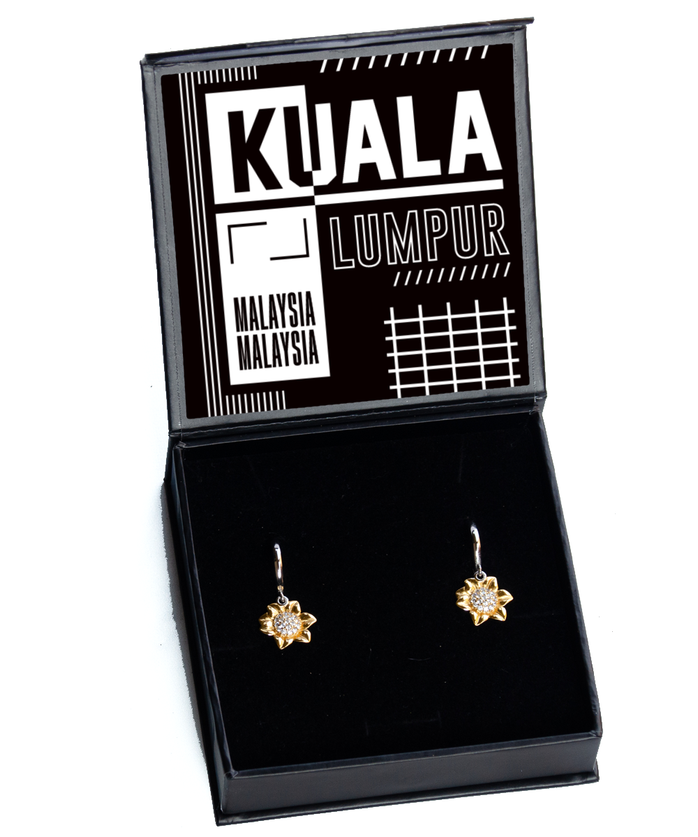 Kuala Lumpur,  Sunflower Earrings. Model 60083