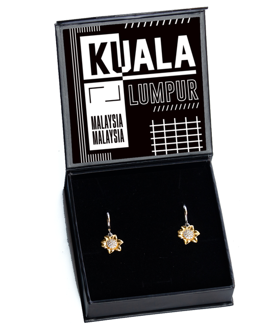 Kuala Lumpur,  Sunflower Earrings. Model 60083