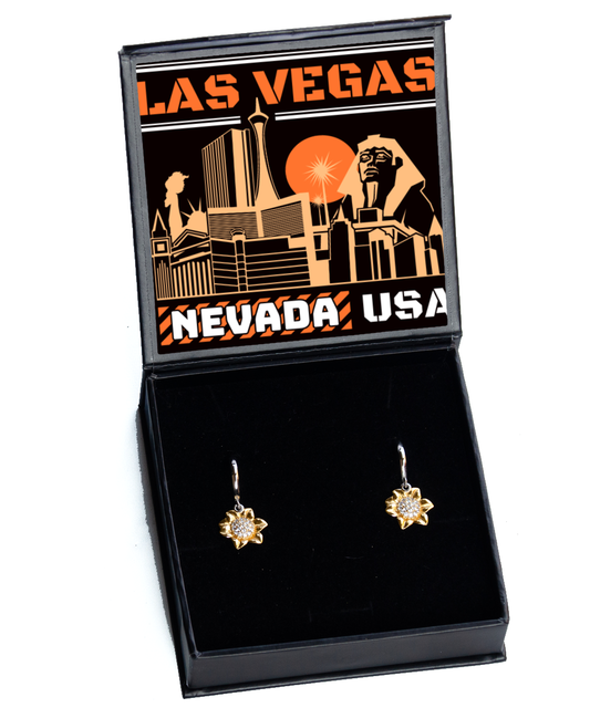 Las Vegas,  Sunflower Earrings. Model 60083