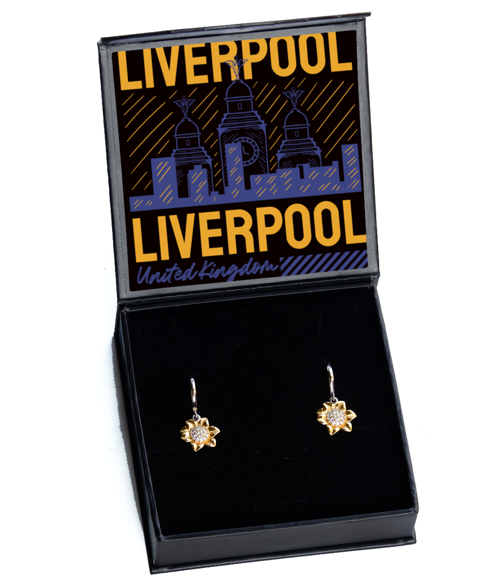 Liverpool,  Sunflower Earrings. Model 60083
