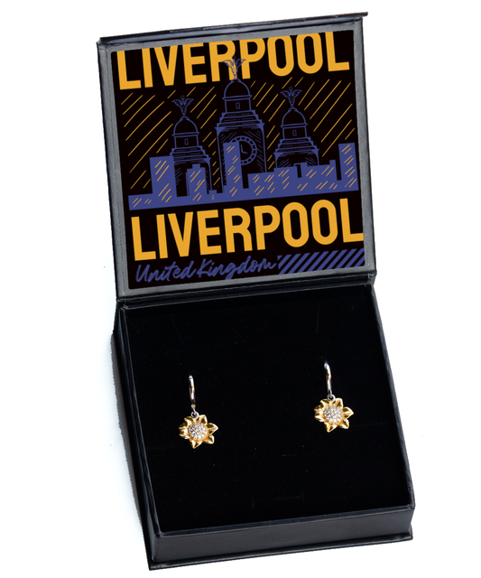 Liverpool,  Sunflower Earrings. Model 60083