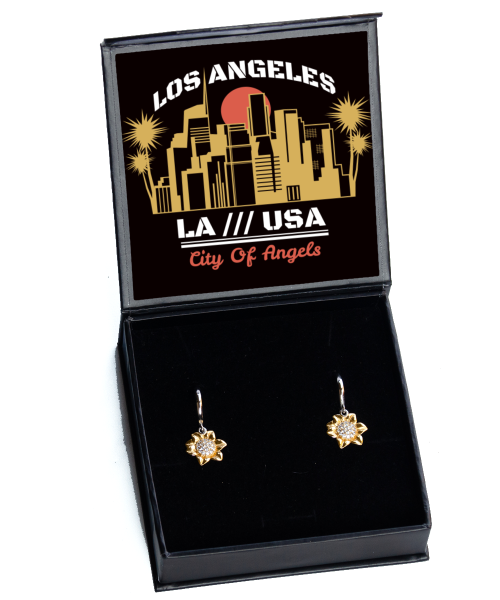 Los Angeles,  Sunflower Earrings. Model 60083