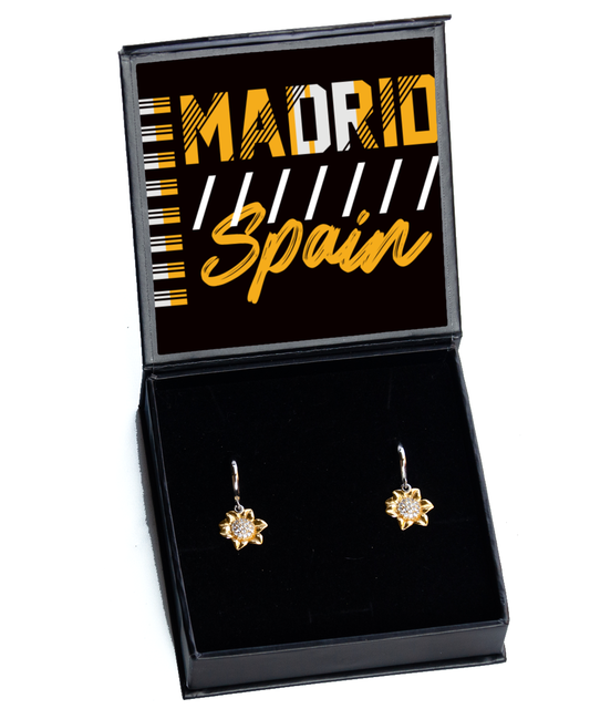 Madrid,  Sunflower Earrings. Model 60083