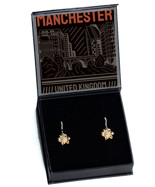 Manchester,  Sunflower Earrings. Model 60083