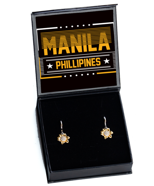 Manila,  Sunflower Earrings. Model 60083