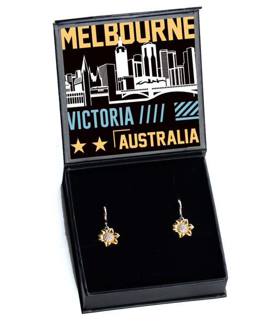 Melbourne,  Sunflower Earrings. Model 60083