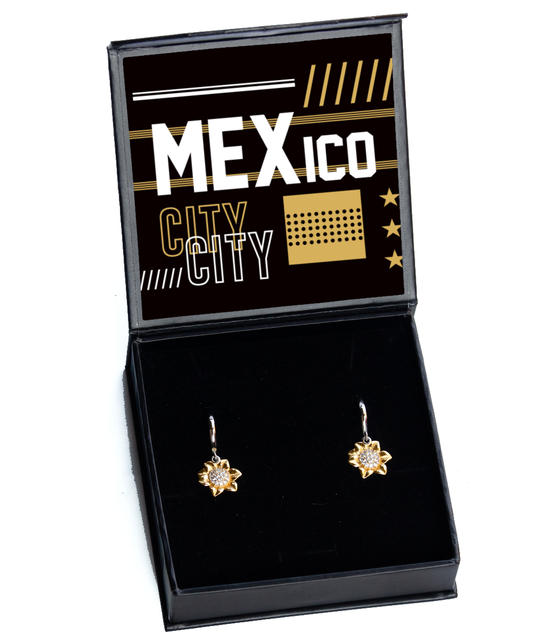 Mexico City,  Sunflower Earrings. Model 60083