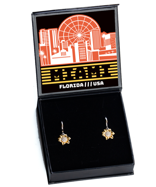 Miami,  Sunflower Earrings. Model 60083