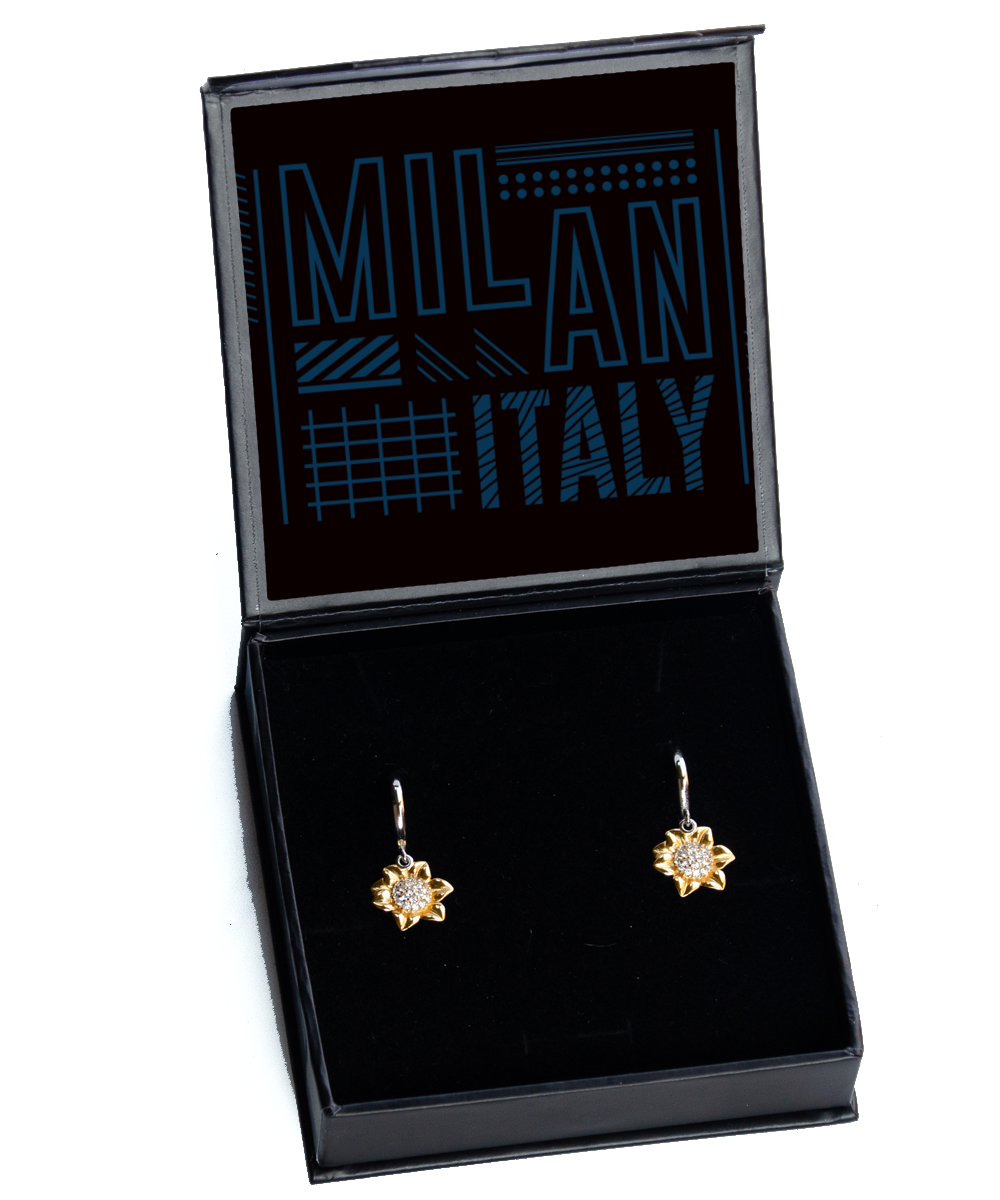 Milan,  Sunflower Earrings. Model 60083