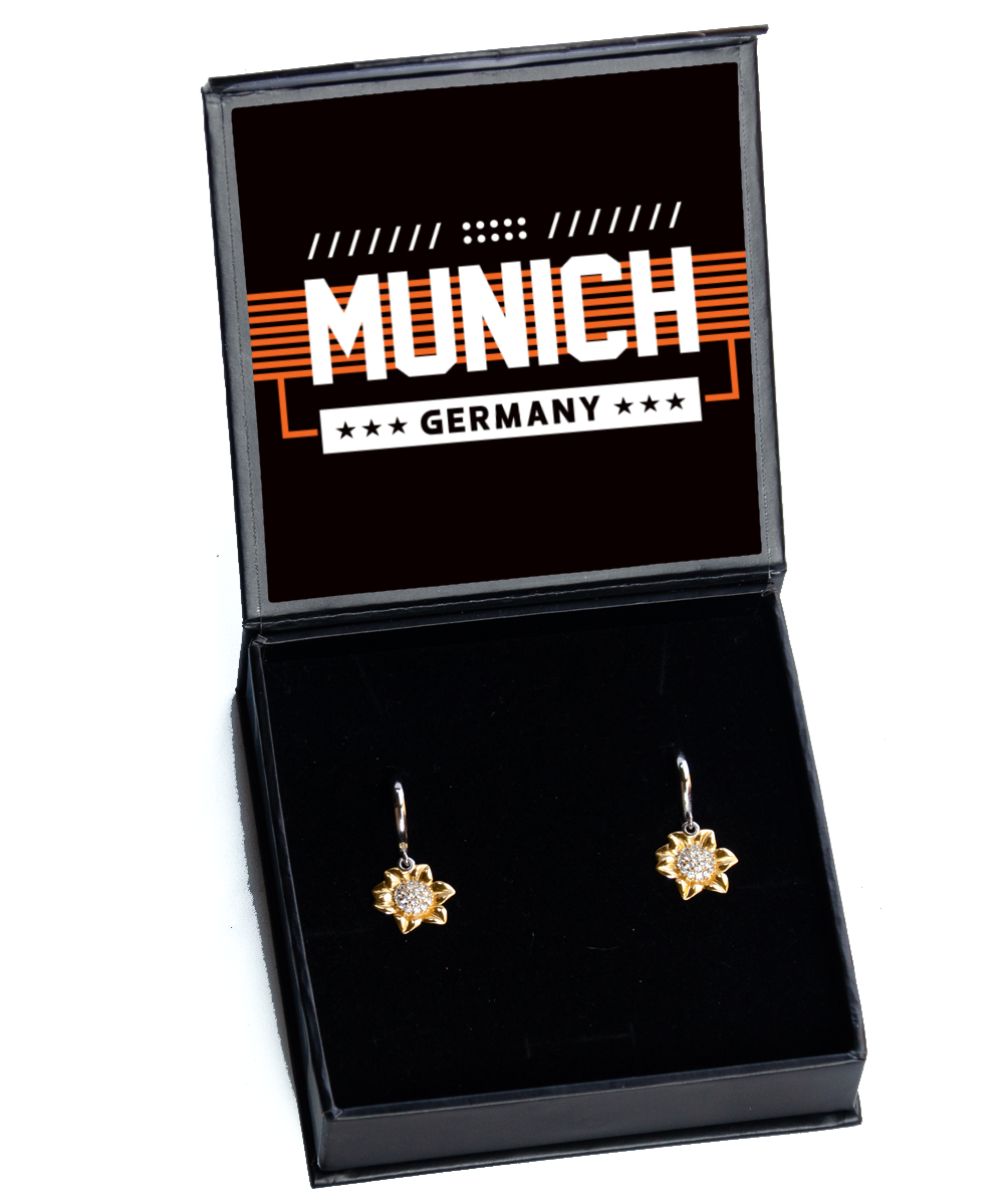 Munich,  Sunflower Earrings. Model 60083