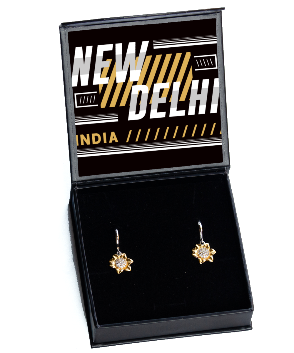 New Delhi,  Sunflower Earrings. Model 60083