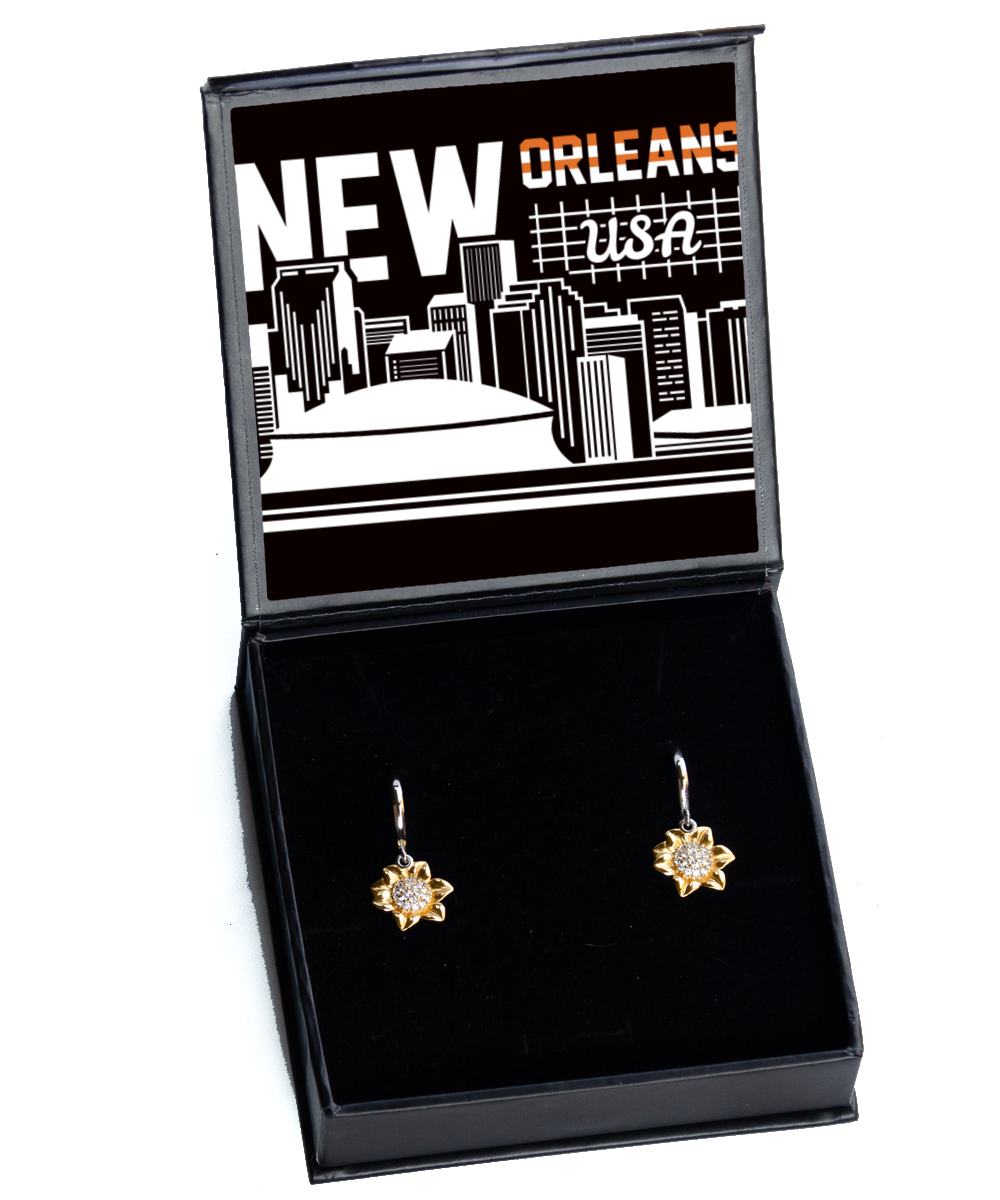 New Orleans,  Sunflower Earrings. Model 60083