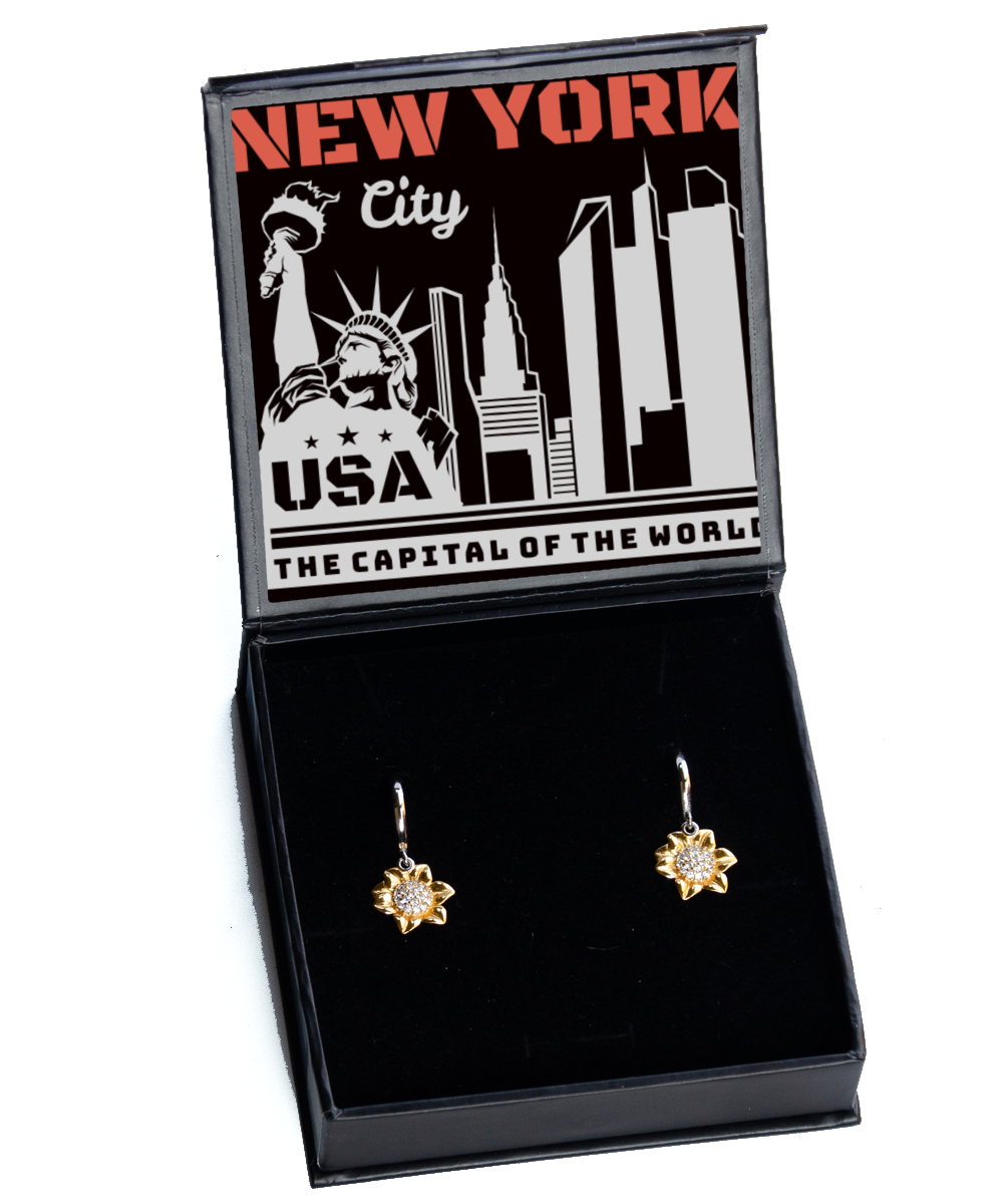 New York 2,  Sunflower Earrings. Model 60083