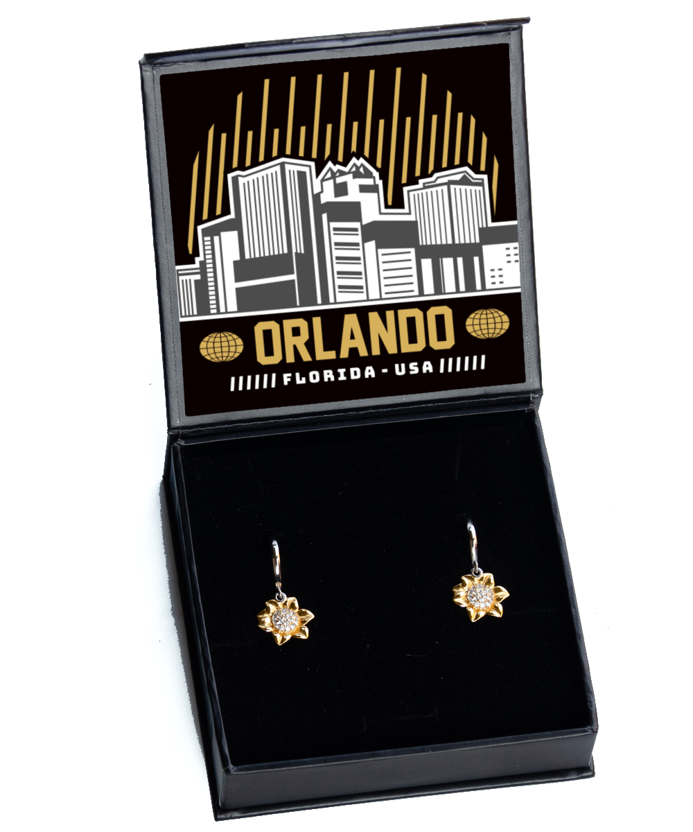 Orlando,  Sunflower Earrings. Model 60083