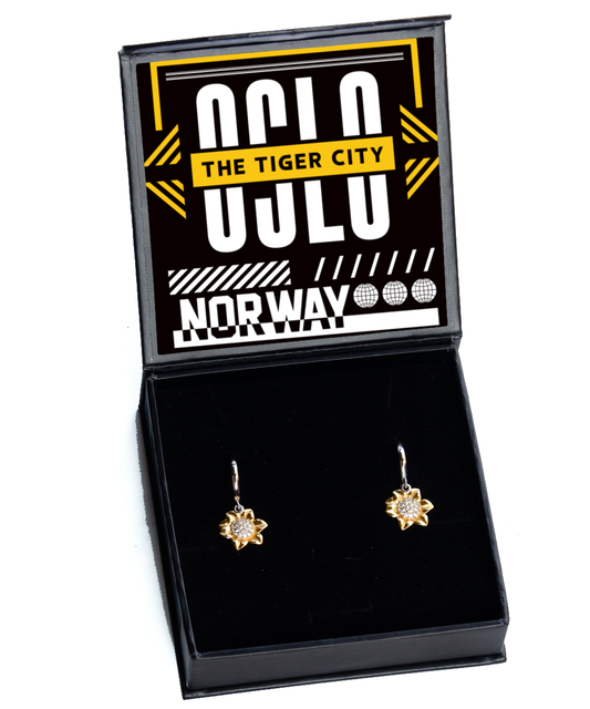 Oslo,  Sunflower Earrings. Model 60083