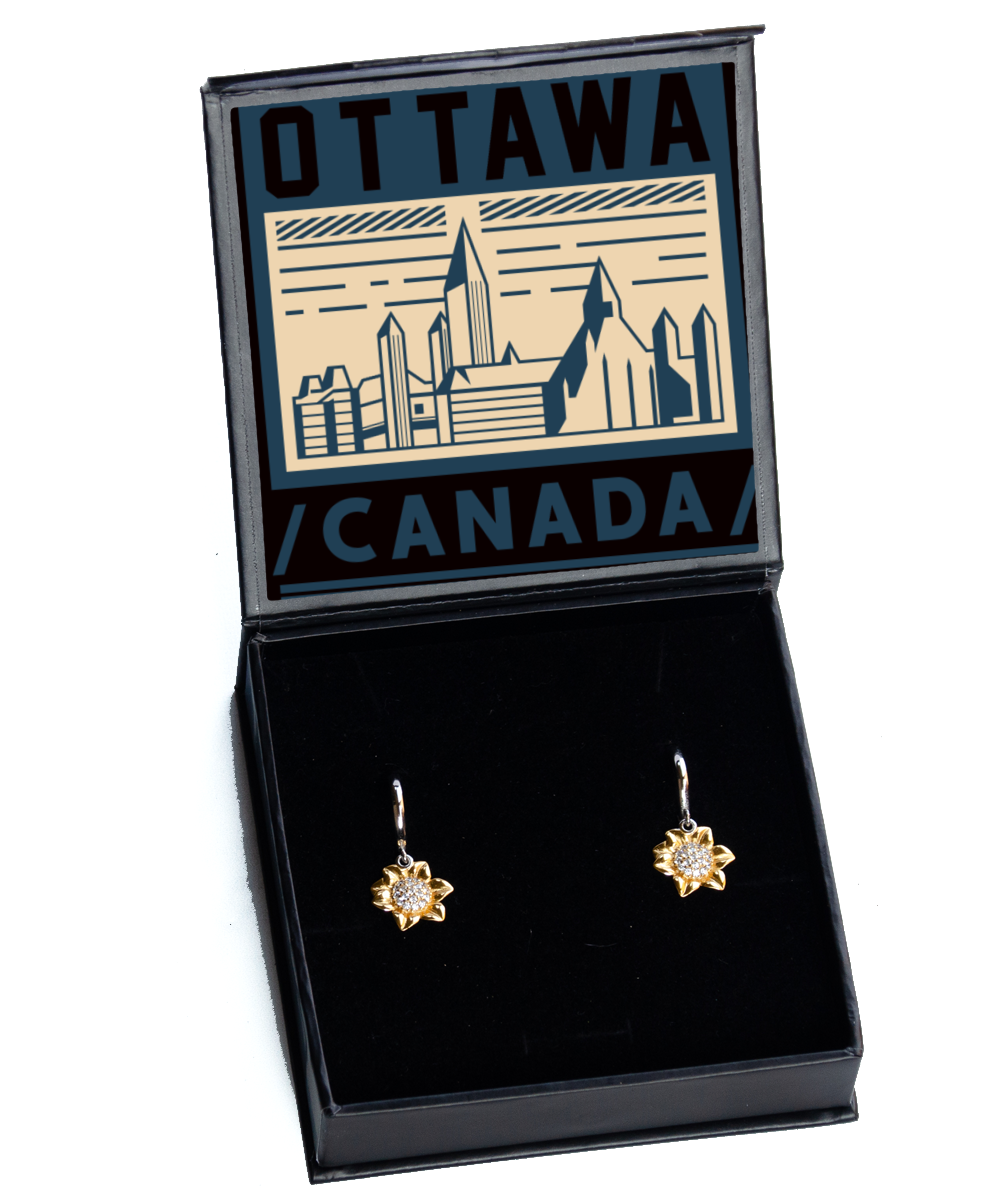 Ottawa,  Sunflower Earrings. Model 60083