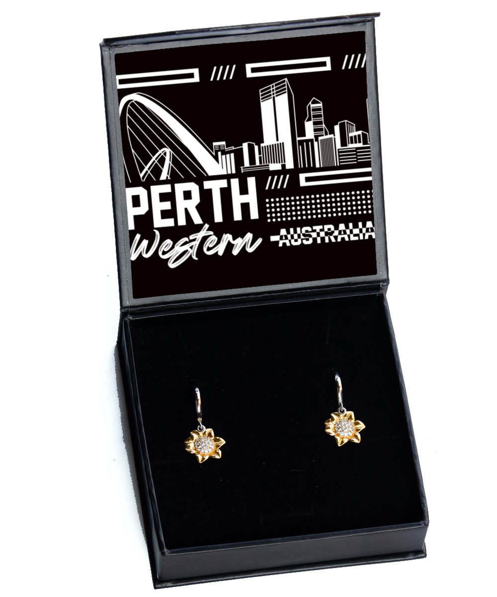 Perth,  Sunflower Earrings. Model 60083