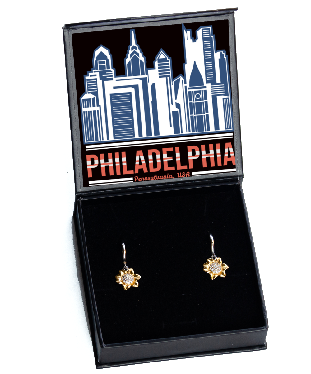 Philadelphia,  Sunflower Earrings. Model 60083