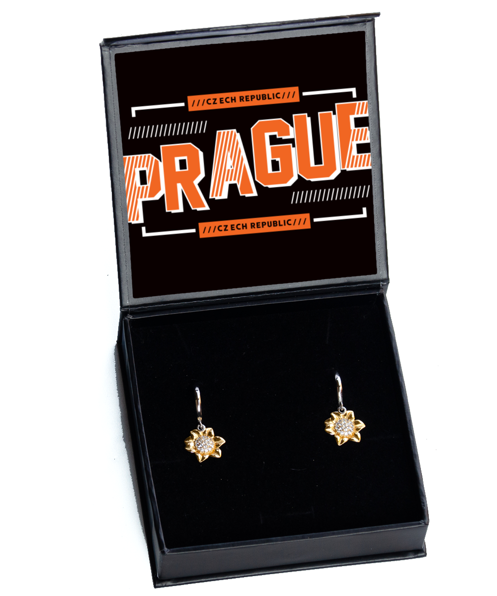 Prague,  Sunflower Earrings. Model 60083
