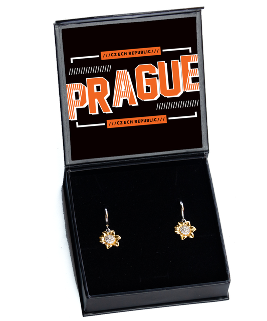 Prague,  Sunflower Earrings. Model 60083