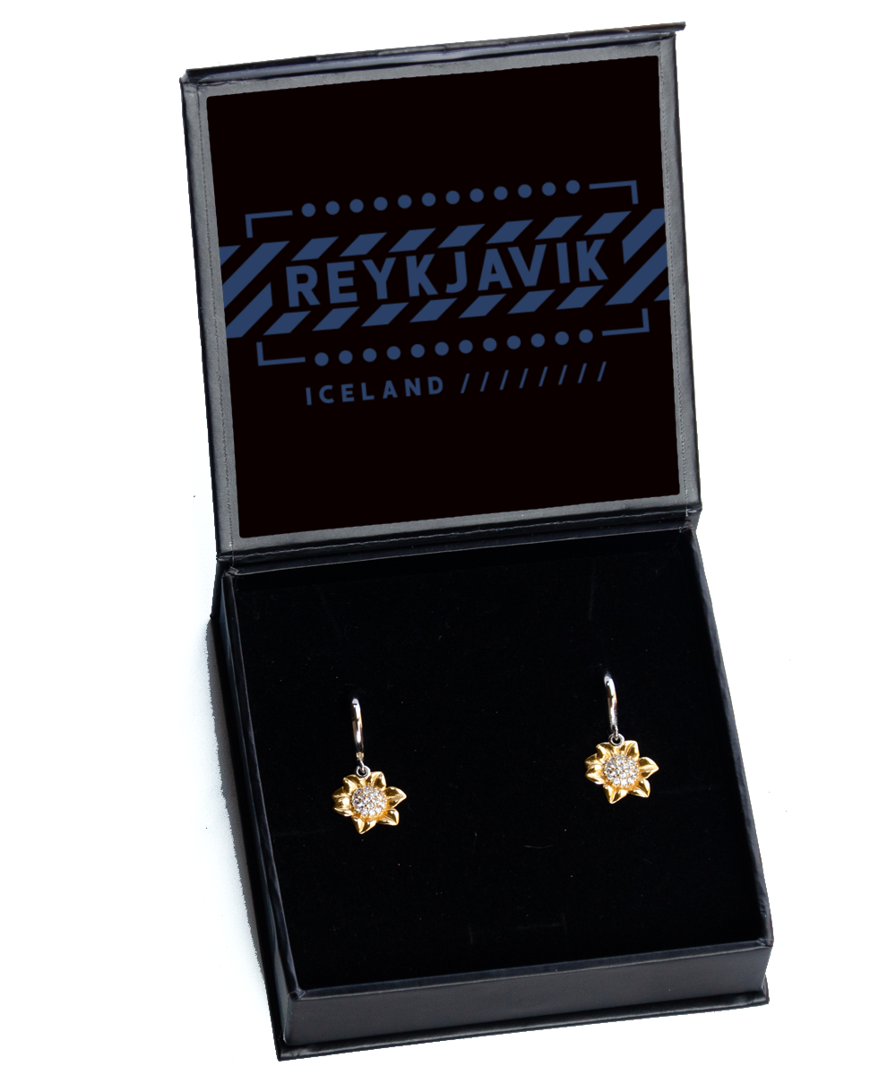Reykjavik,  Sunflower Earrings. Model 60083