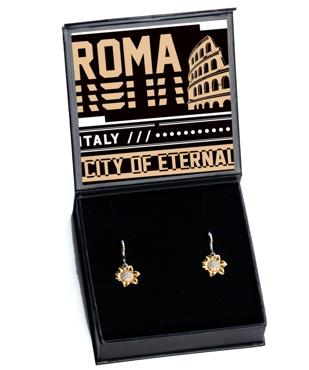 Roma,  Sunflower Earrings. Model 60083