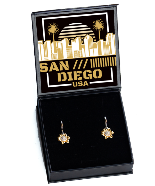 San Diego,  Sunflower Earrings. Model 60083